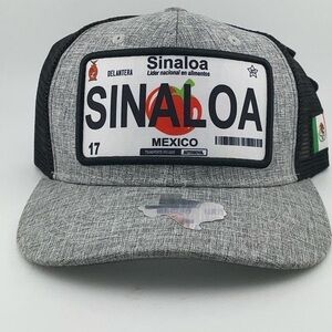 Sinaloa License Plate (Gray Embroidered Cap) - Mexico Caps, Mexican Code Of Arms